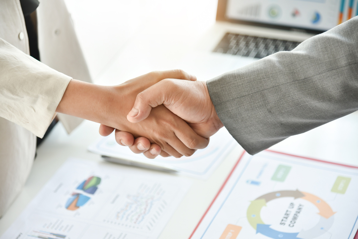 Business Handshake at meeting.